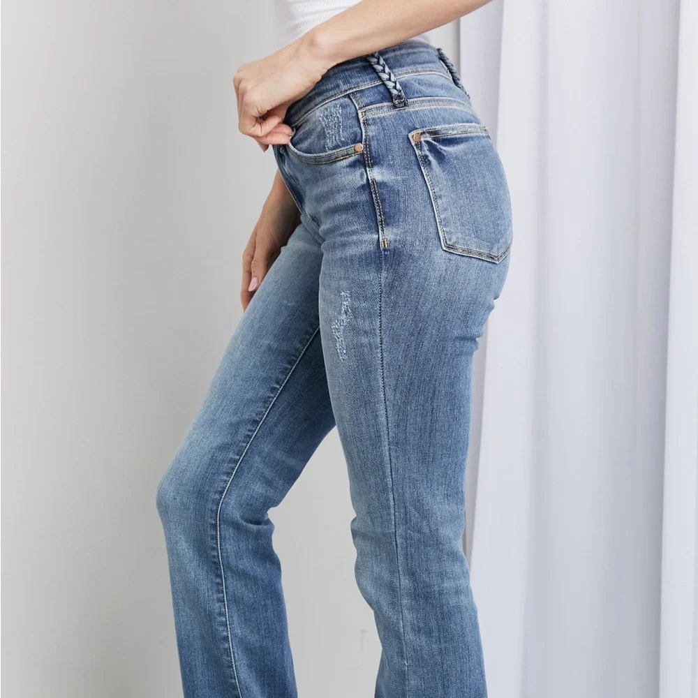 Judy Blue Distressed Pocket Jeans - Picture 2 of 6
